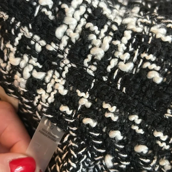 ❄️ 50% off winter Elie Tahari black classic tweed shoulder pad blazer 6 NEW - Picture 5 of 7